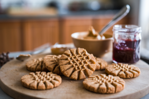 What are the basic ingredients for peanut butter cookies?