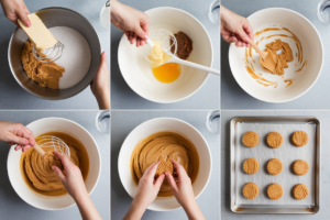 What are the basic ingredients for peanut butter cookies?